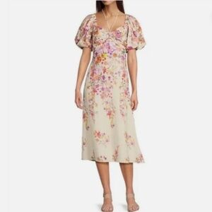 Alex Marie Monroe Floral Puff Sleeve Dress Easter Pastel Party Nwt 14